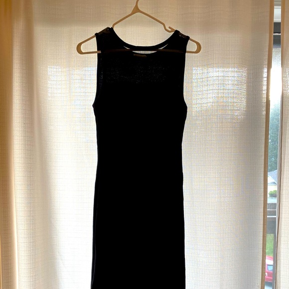 black midi dress with mesh - Picture 1 of 4